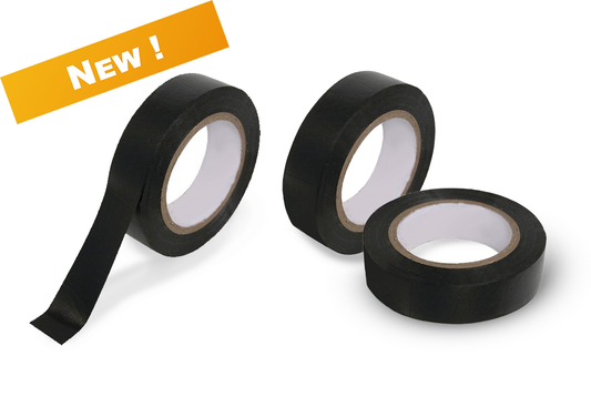 Package of 3 Rolls of Black Adhesive Finishing Tape for Handlebar Tape