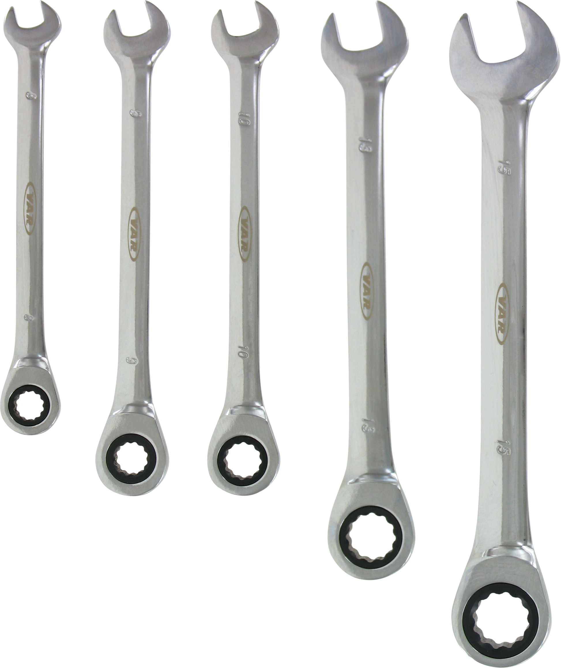 Set of 5 Ratchet Combination Wrenches