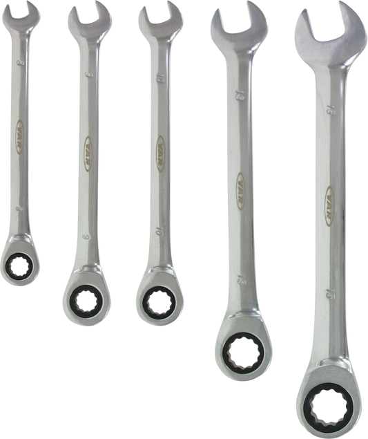 Set of 5 Ratchet Combination Wrenches