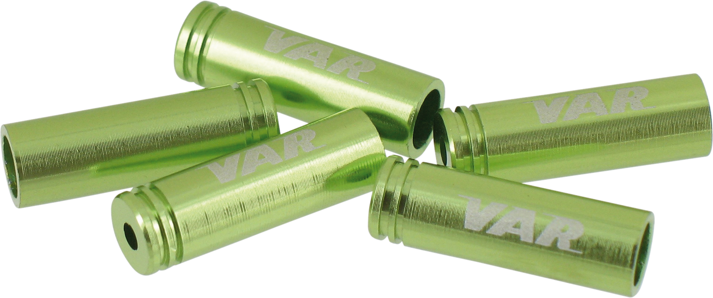 Bottle of 100 Aluminum Brake Cable Housing Ferrules - GREEN 4mm