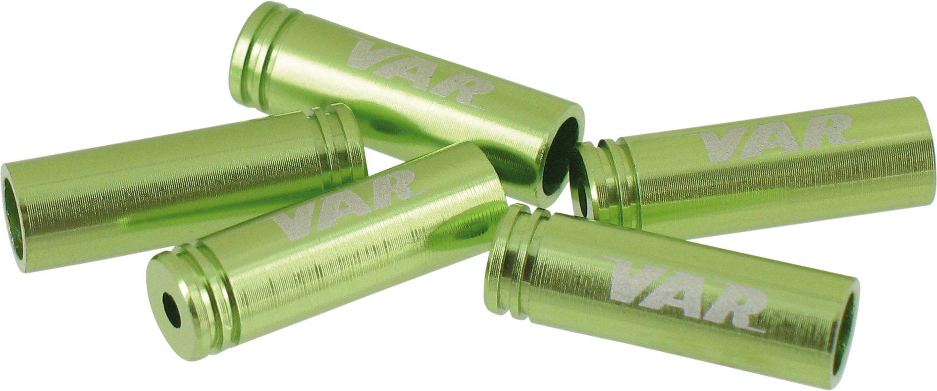 Bottle of 100 Aluminum Brake Cable Housing Ferrules - GREEN 4mm