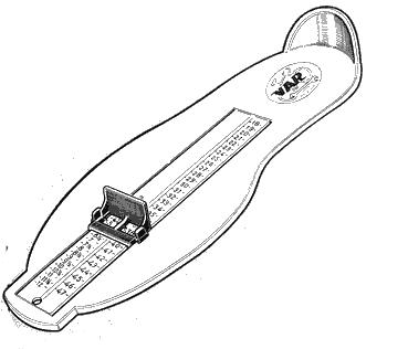 Foot Gauge Instrument for Shoe Sizing